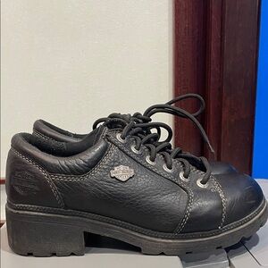 Unisex Harley Davidson Black Leather Size 7 Shoes